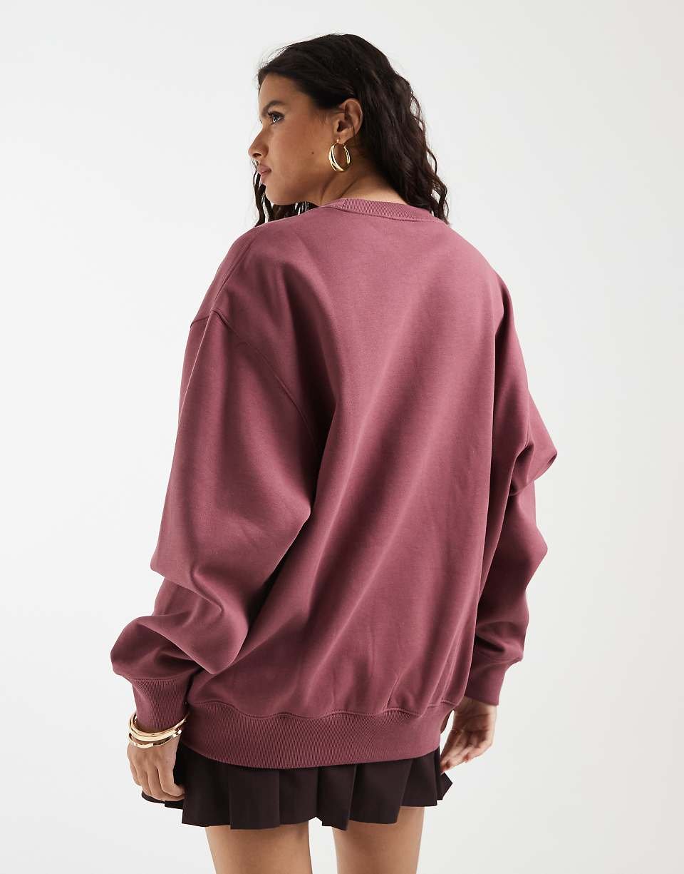 Sweat-shirt oversize essentiel en marron sourd
