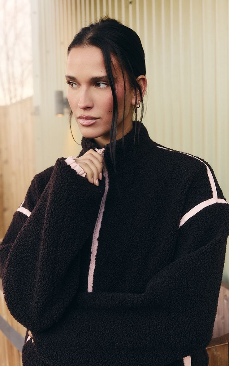 Polaire b zip w passepoil - Qahwi ghame9