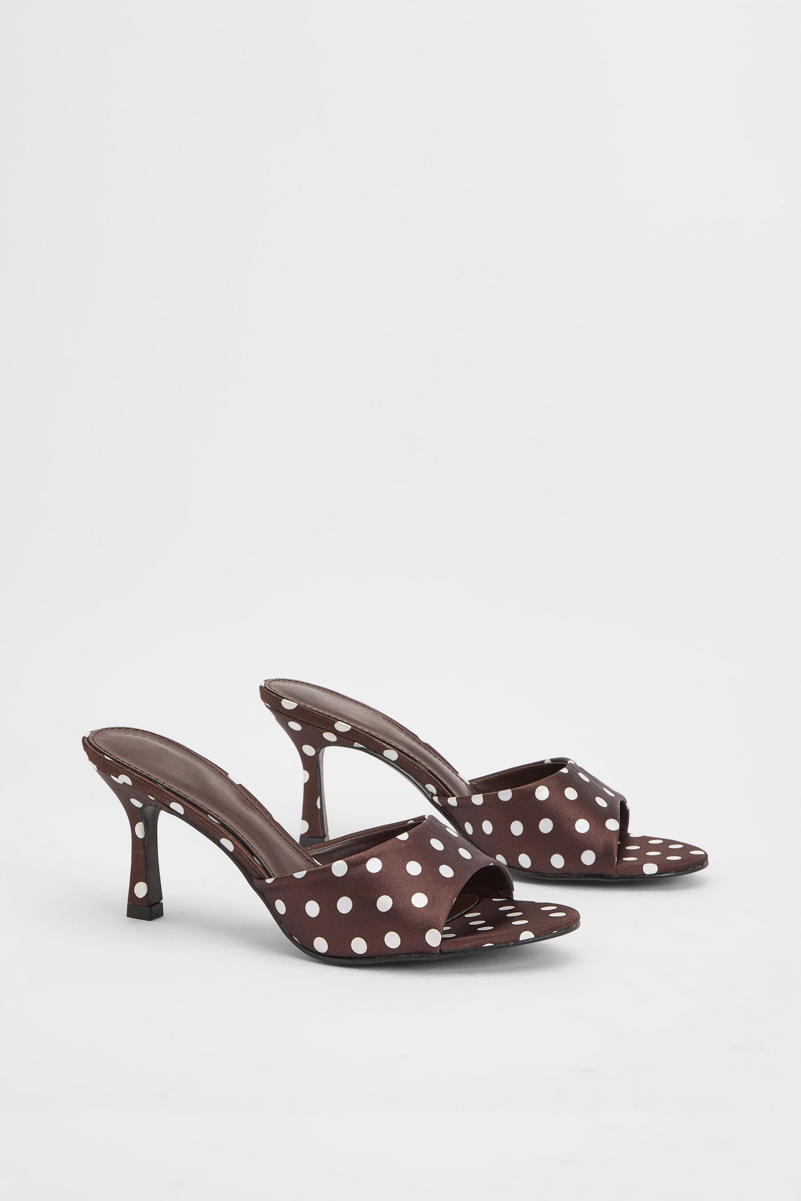 Mules satin b les pois w talon 9sir