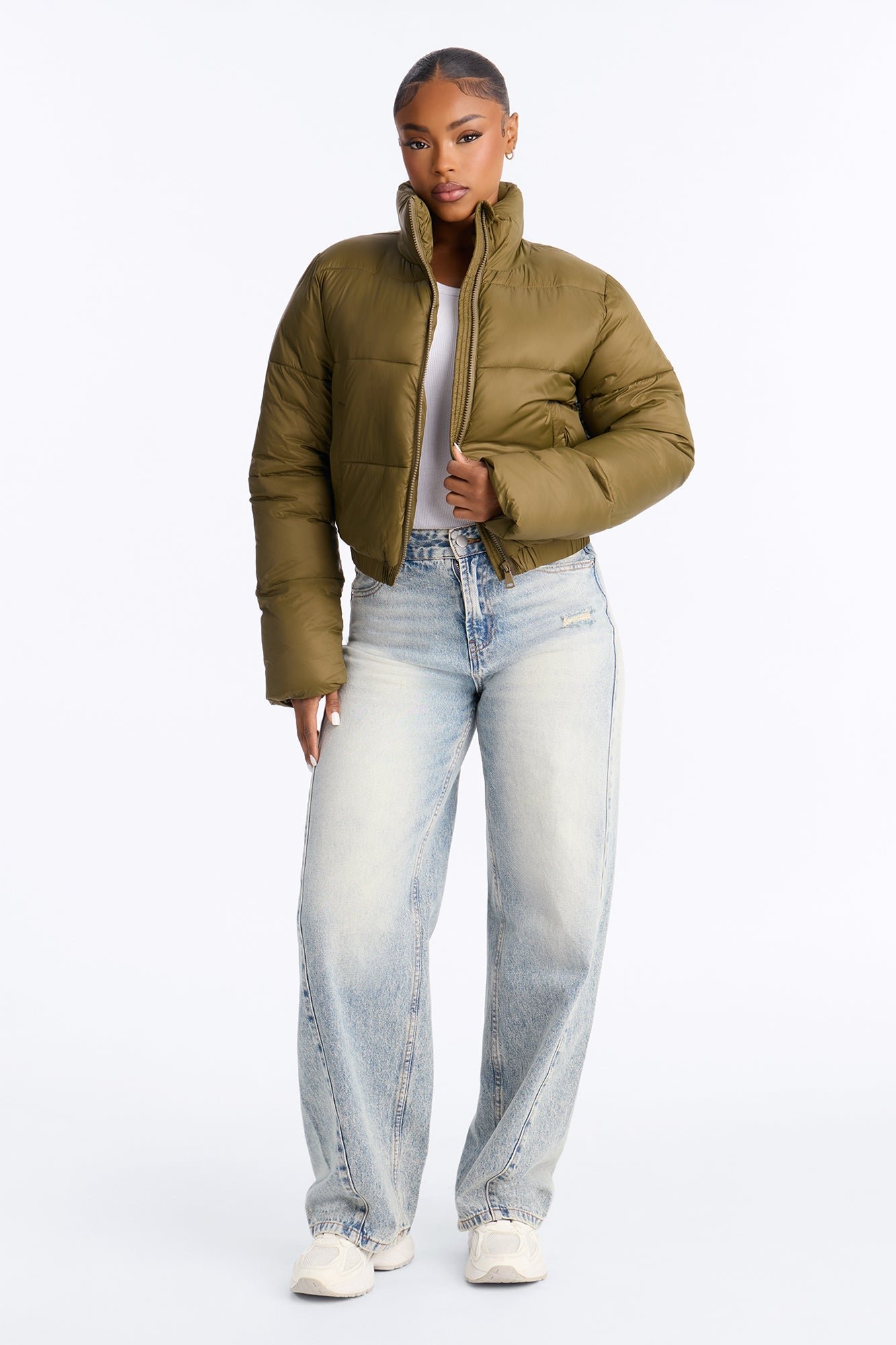 Funnel Neck Puffer Coat