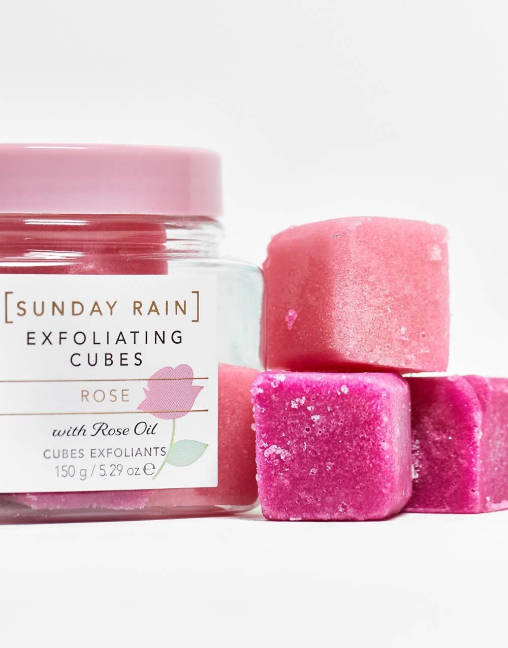 Rose exfoliating cubes - 150 g