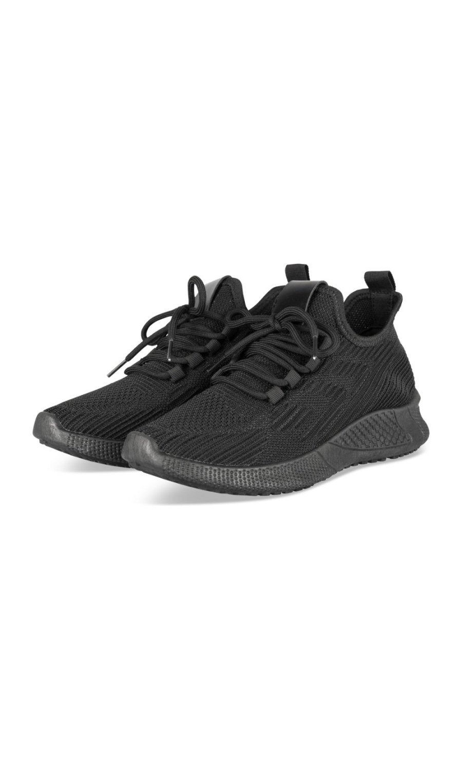 Black knit chunky-sole sneakers