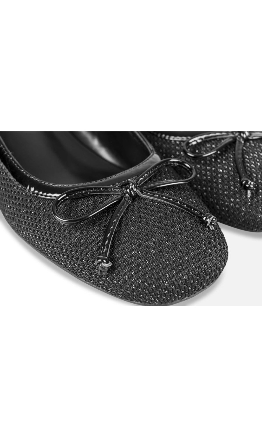 Black glitter slingbacks with bow