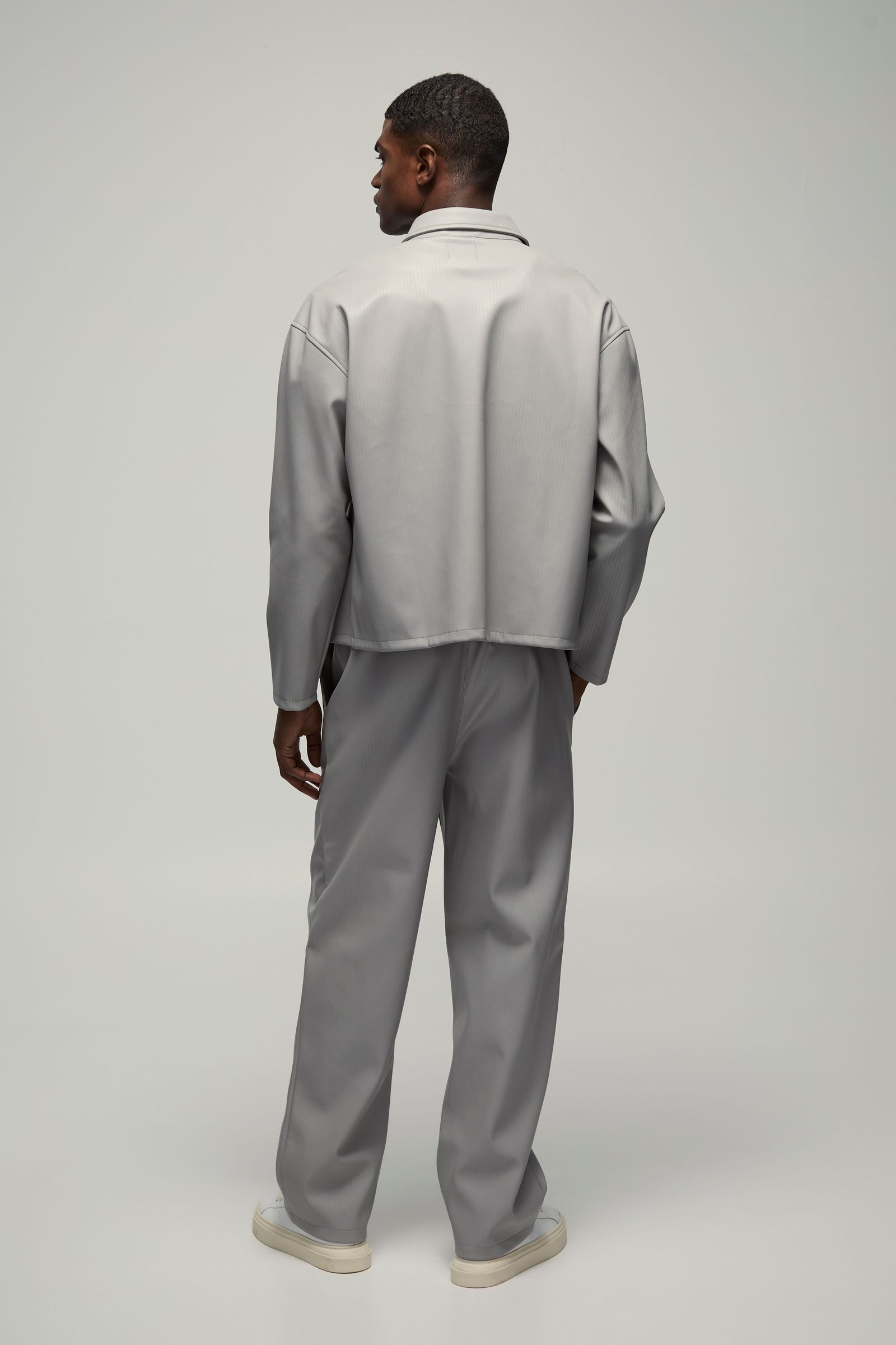 Chemise oversize b similicuir gaufré