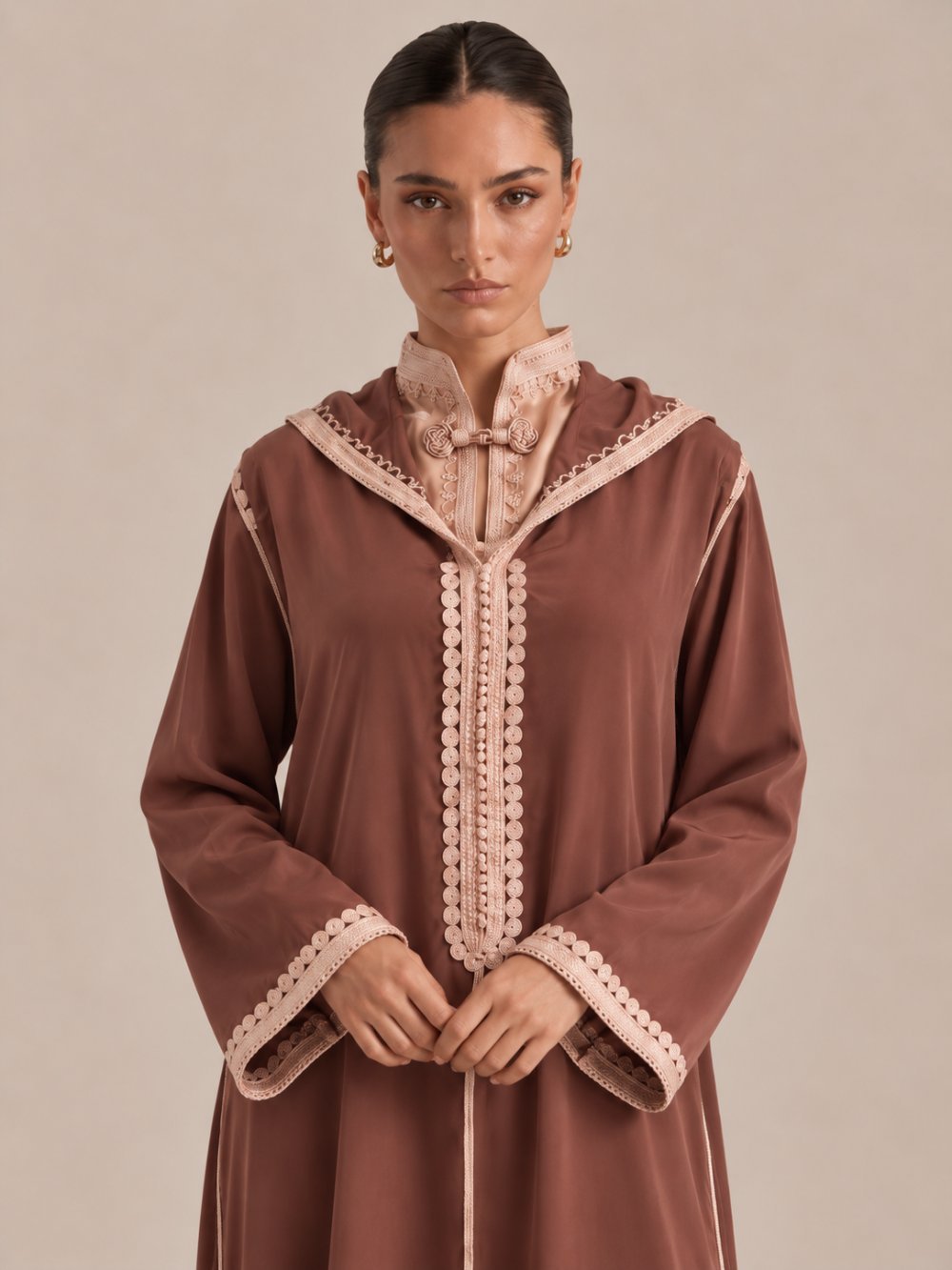 Beige djellaba with matching trousers