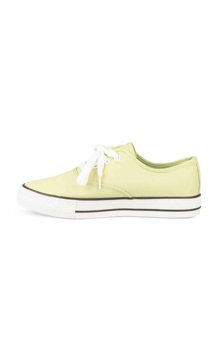Pale yellow canvas low-top sneakers