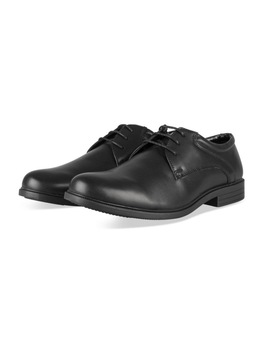 Black smooth stitched derbies