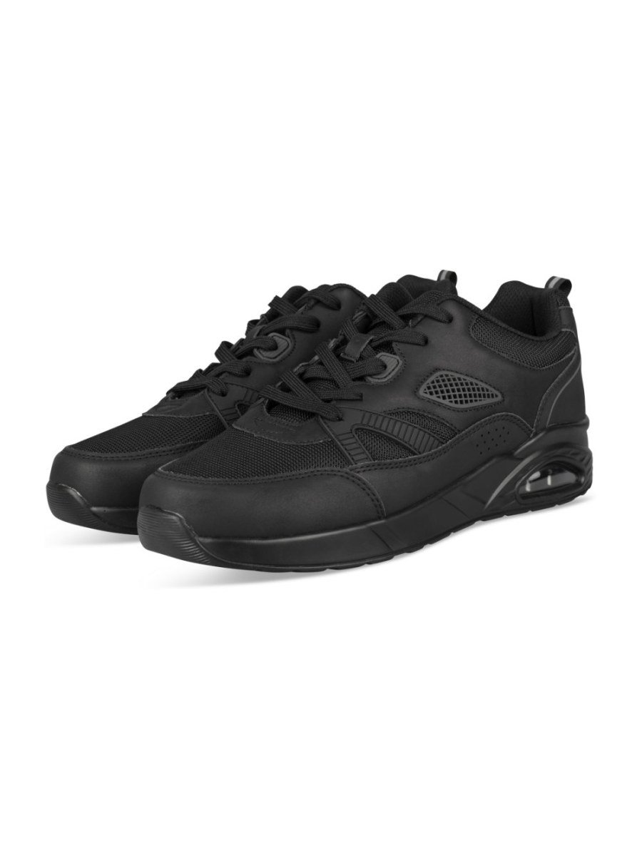 Black mesh sneakers with air bubble sole
