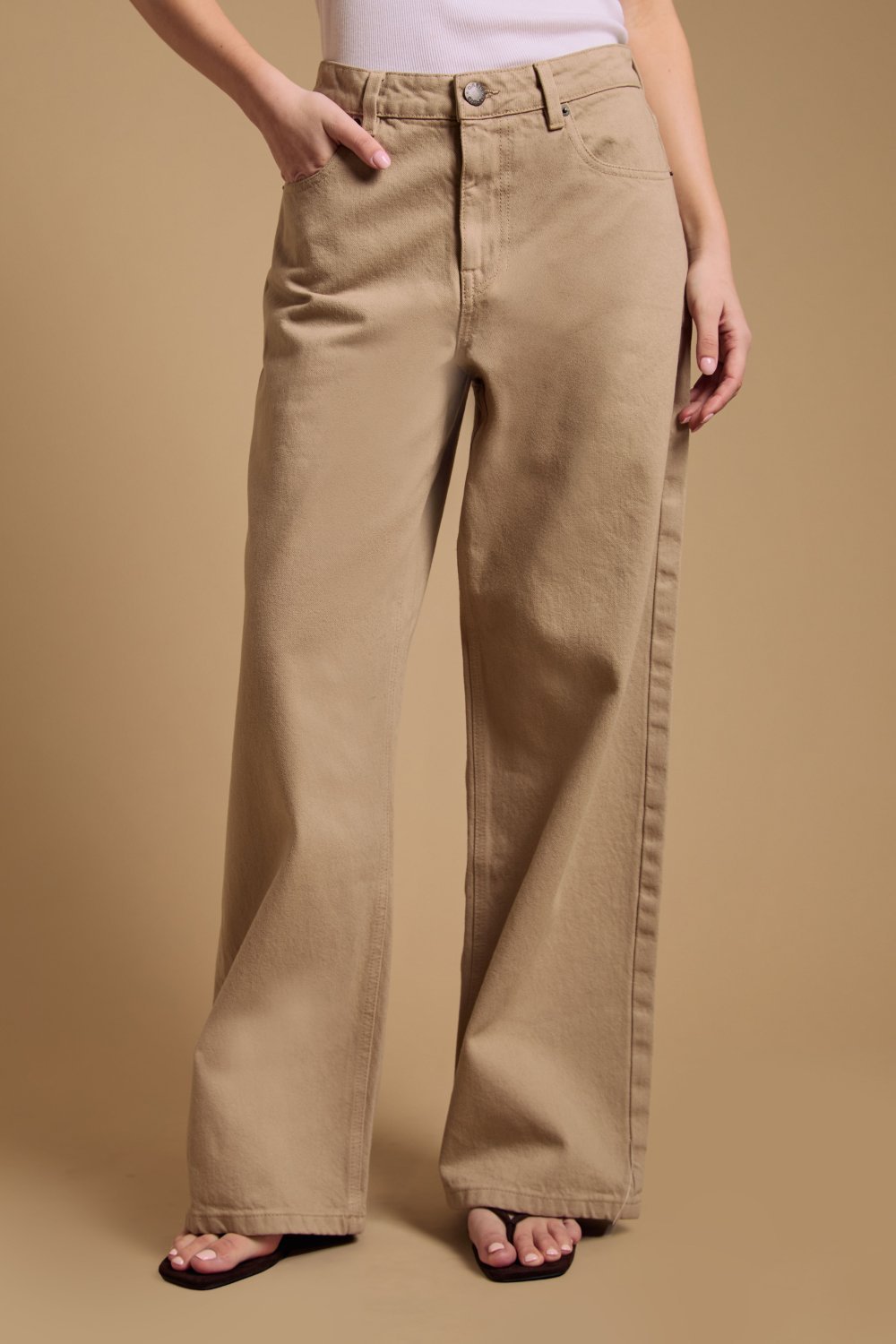 Jean droit beige
