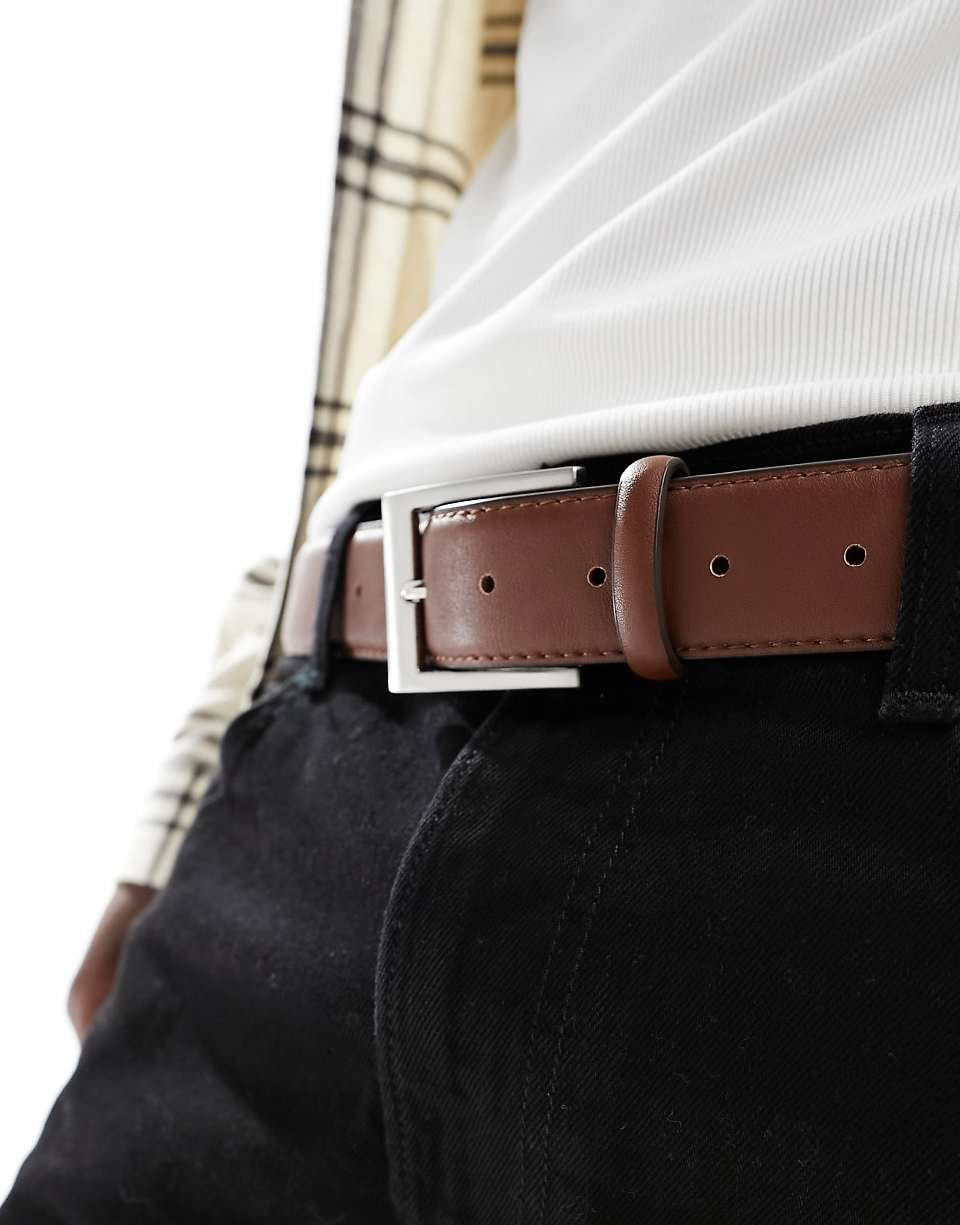 Ceinture élégante en similicuir - Marron