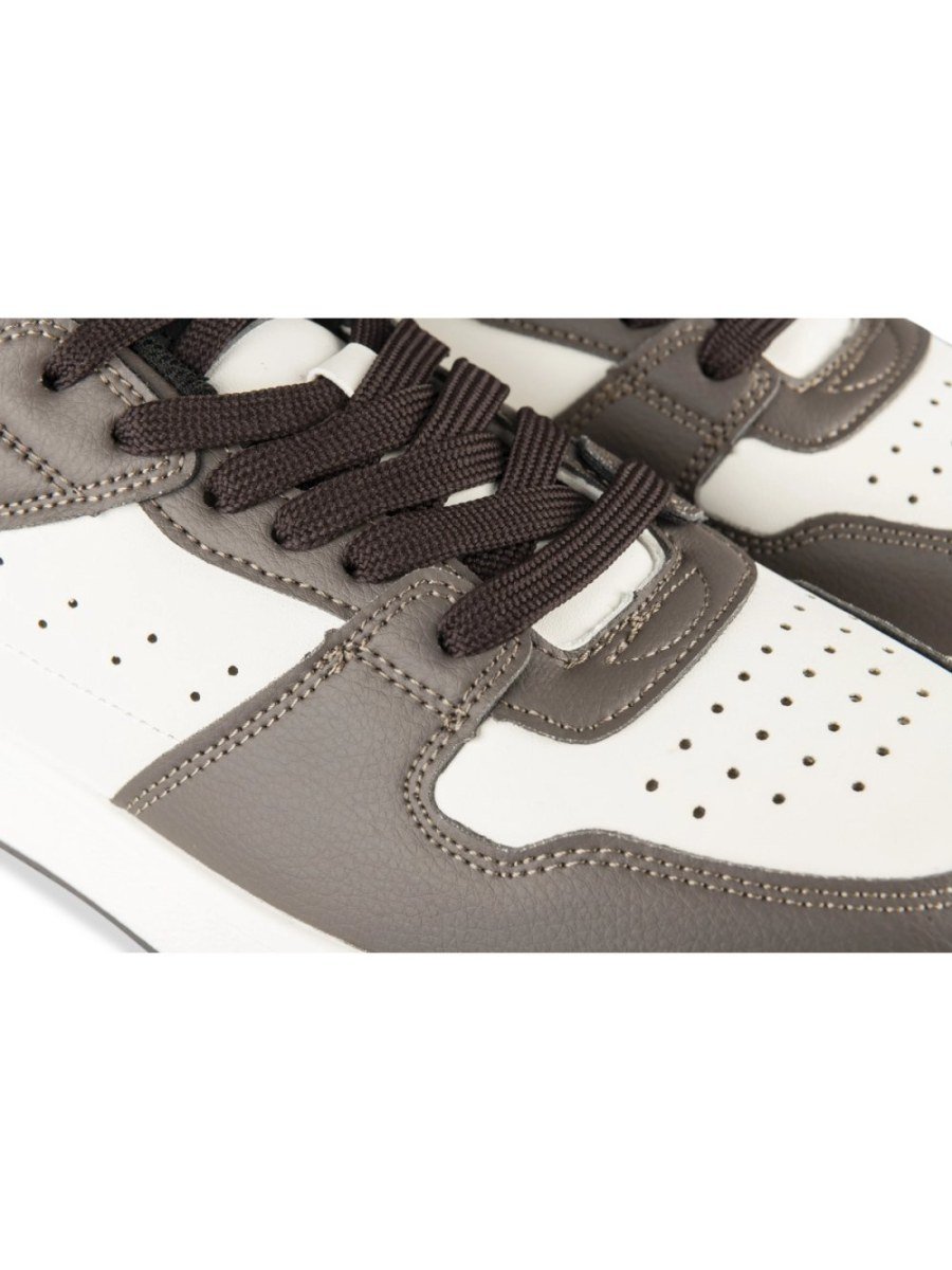 Brown and white two-tone sneakers