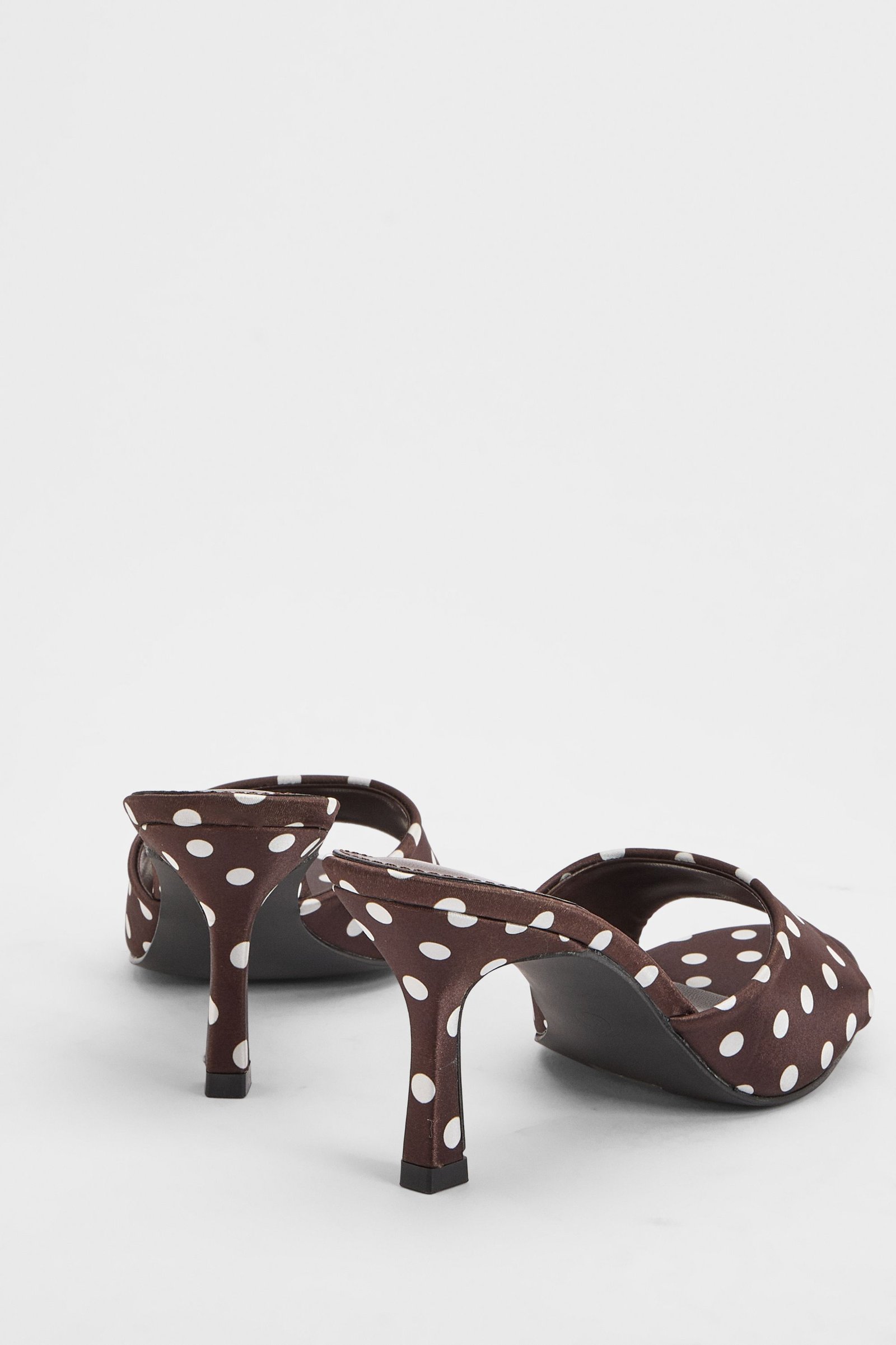 Mules satin b les pois w talon 9sir