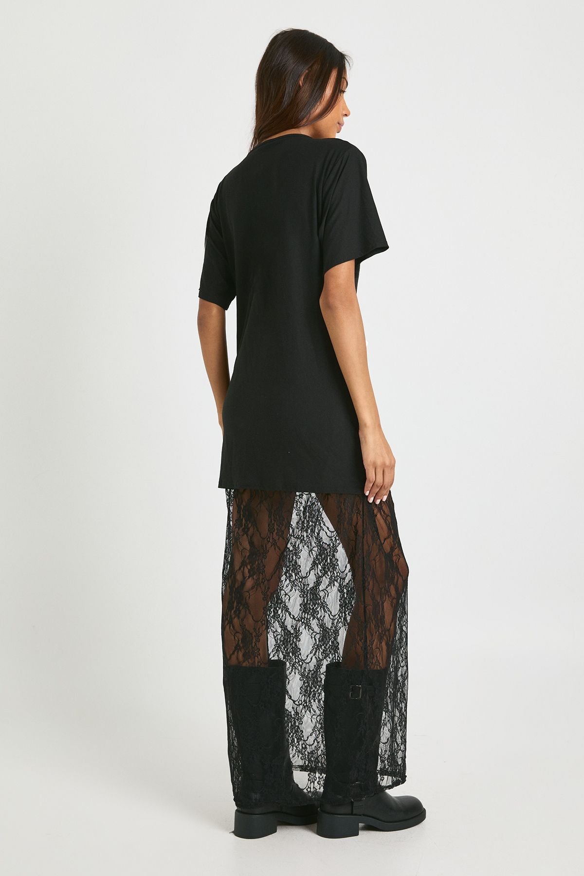 Robe t-shirt midaxi allongée avec détails - Tall