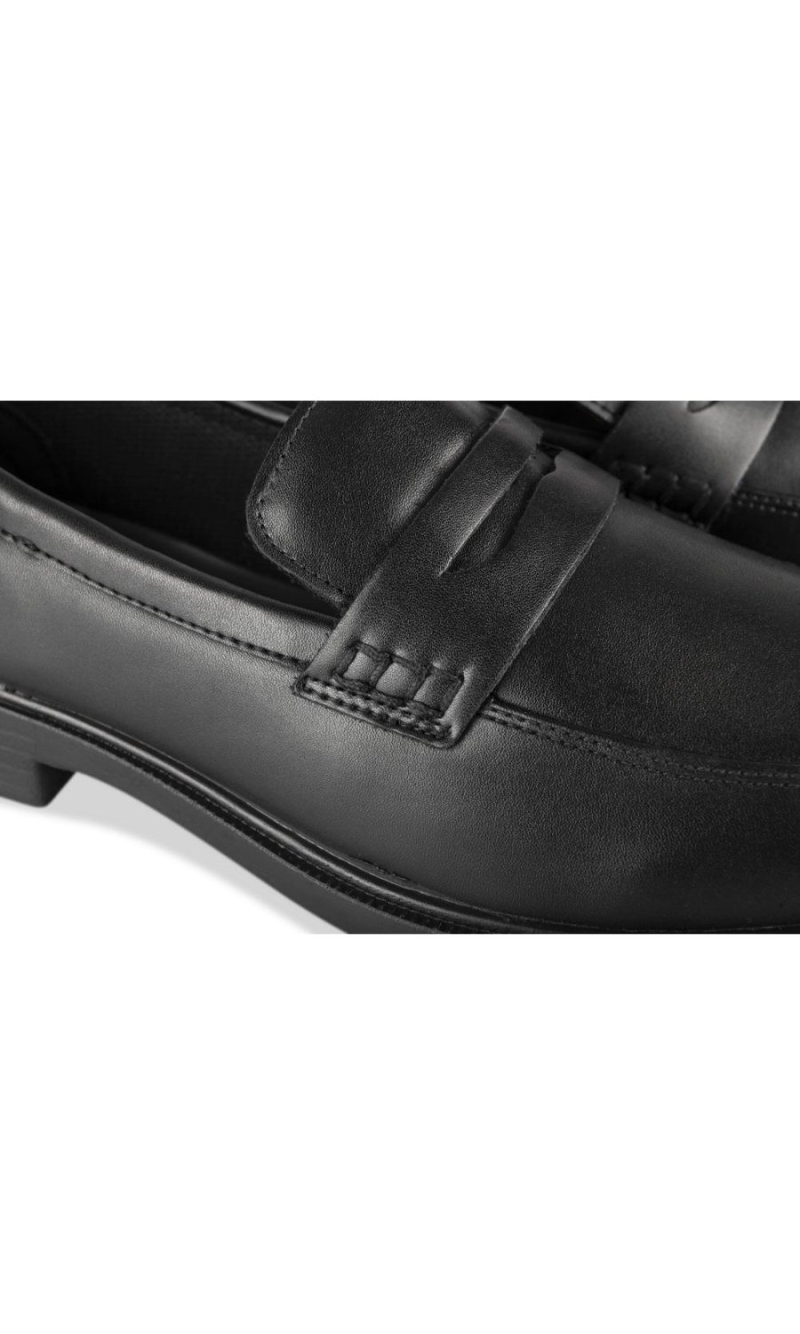Mocassins à bride aspect lisse noirs