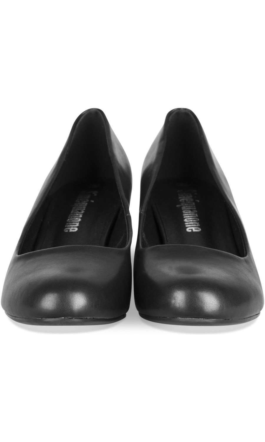 Escarpins talon carré bout rond noirs