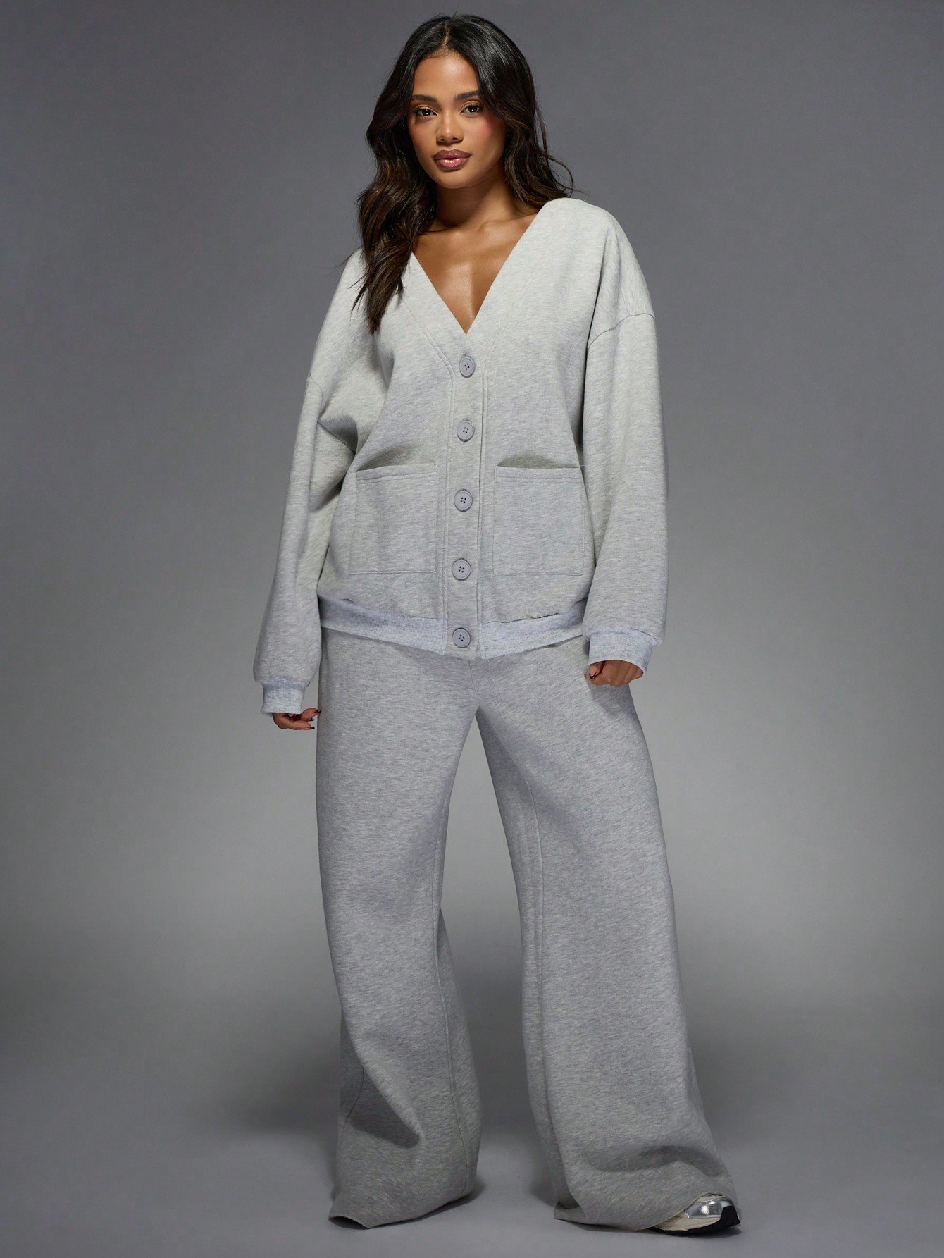 Manteau ample en tricot doux doublé de polaire