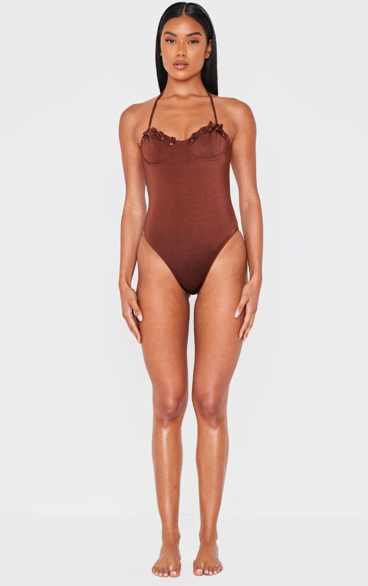 Maillot De Bain À Bonnets Armaturés Et Dentelle