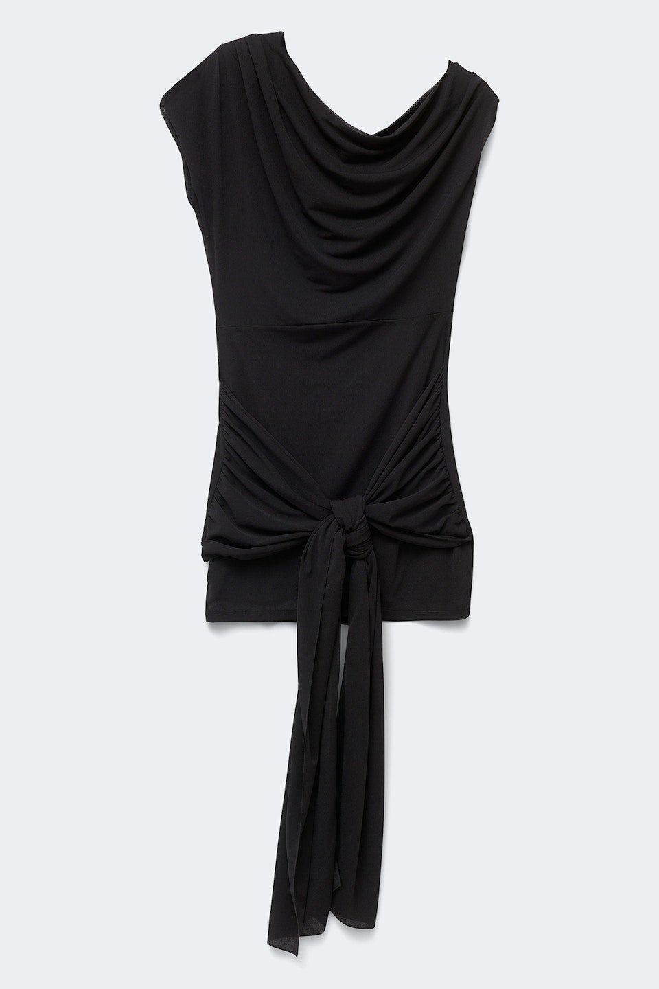 Robe courte à manches courtes et nœud devant