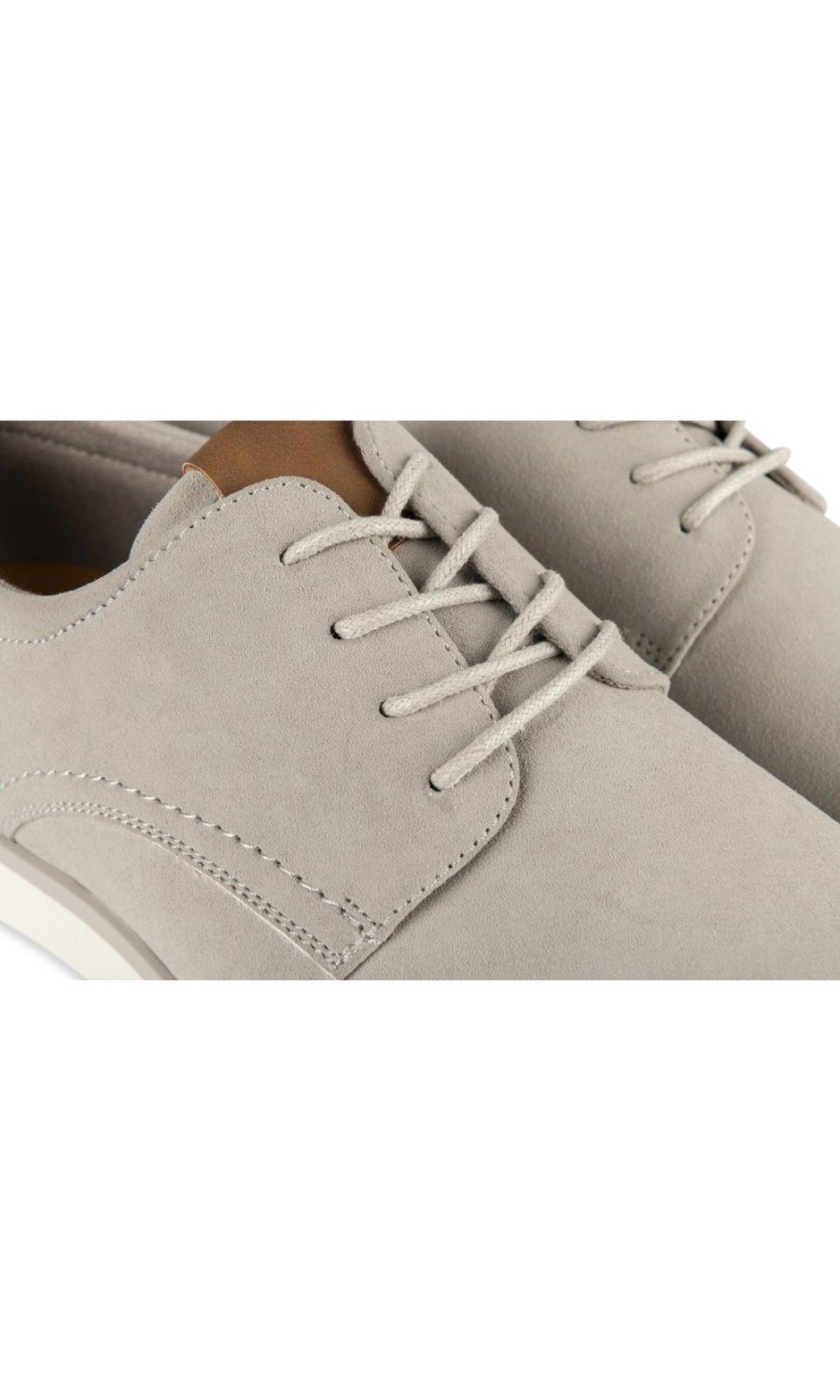 Grey suede-effect casual derbies