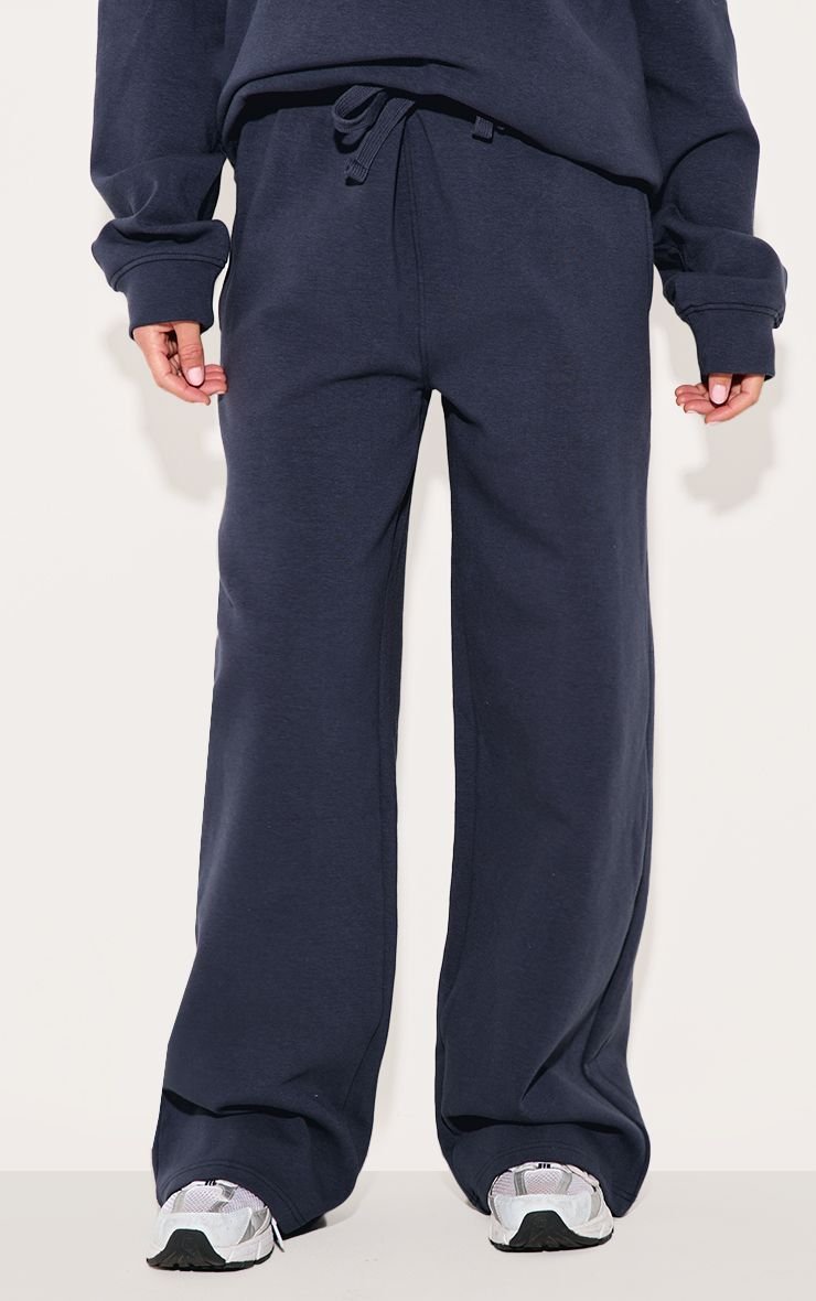 Jogging droit interlock bleu marine