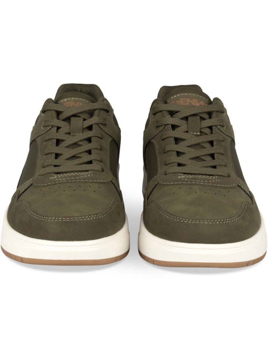Baskets b jouj matières b7al suédine kaki