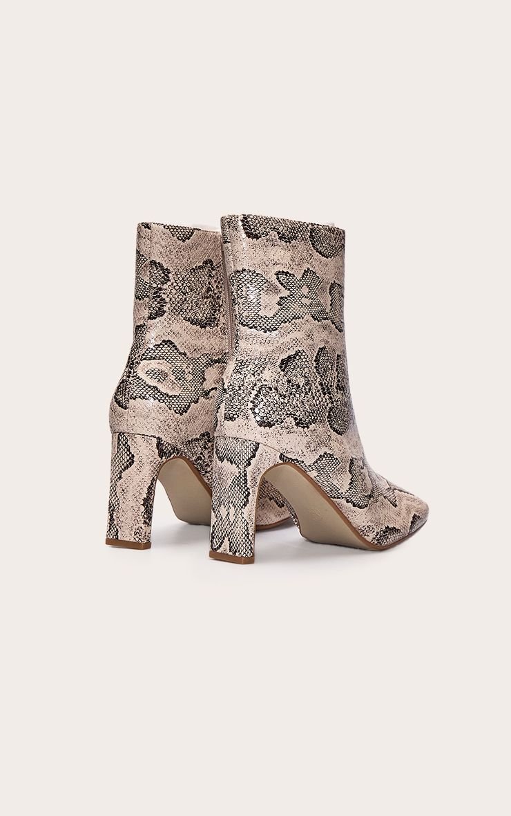 Bottines effet python à talon fin