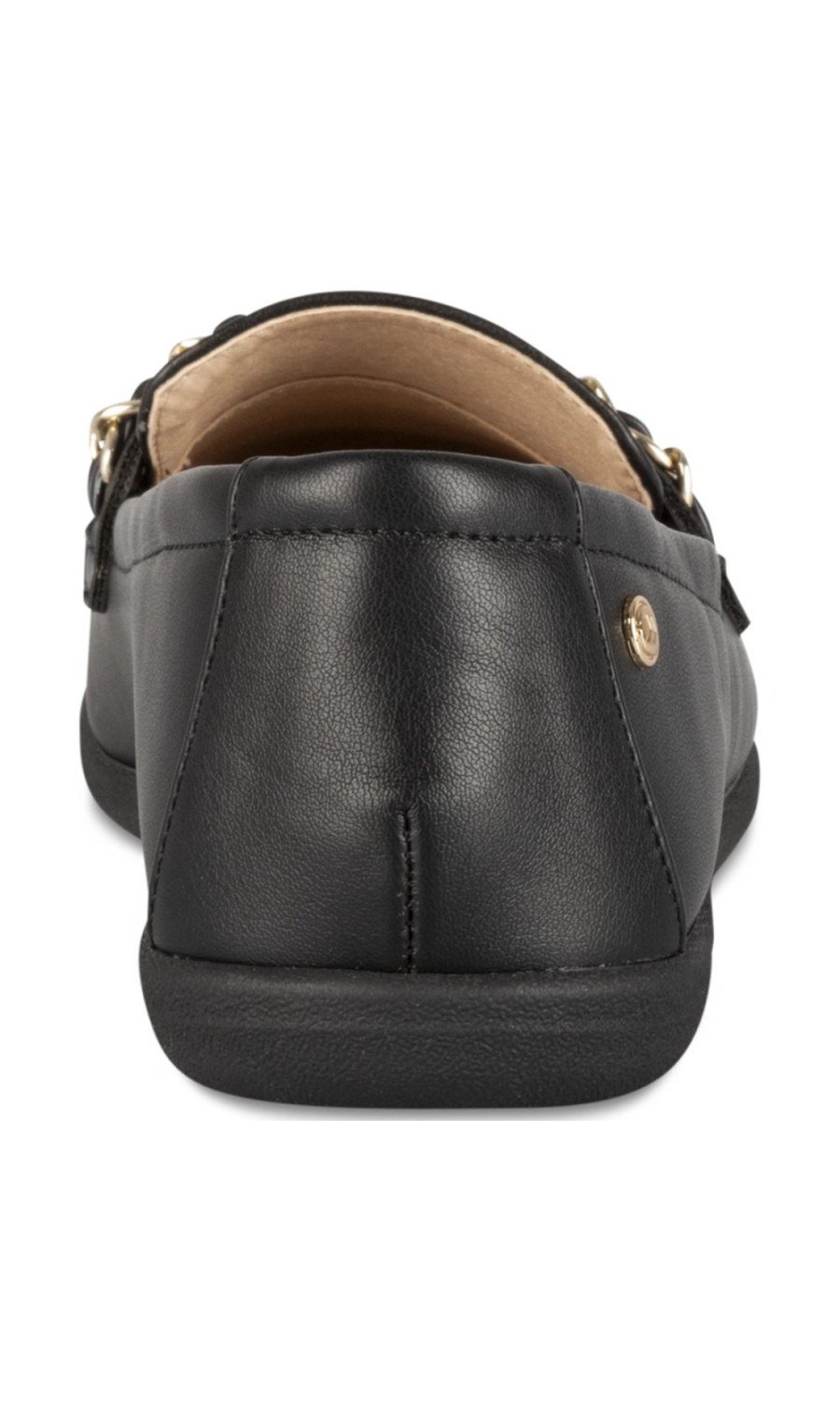 Mocassins à chaîne dorée noirs