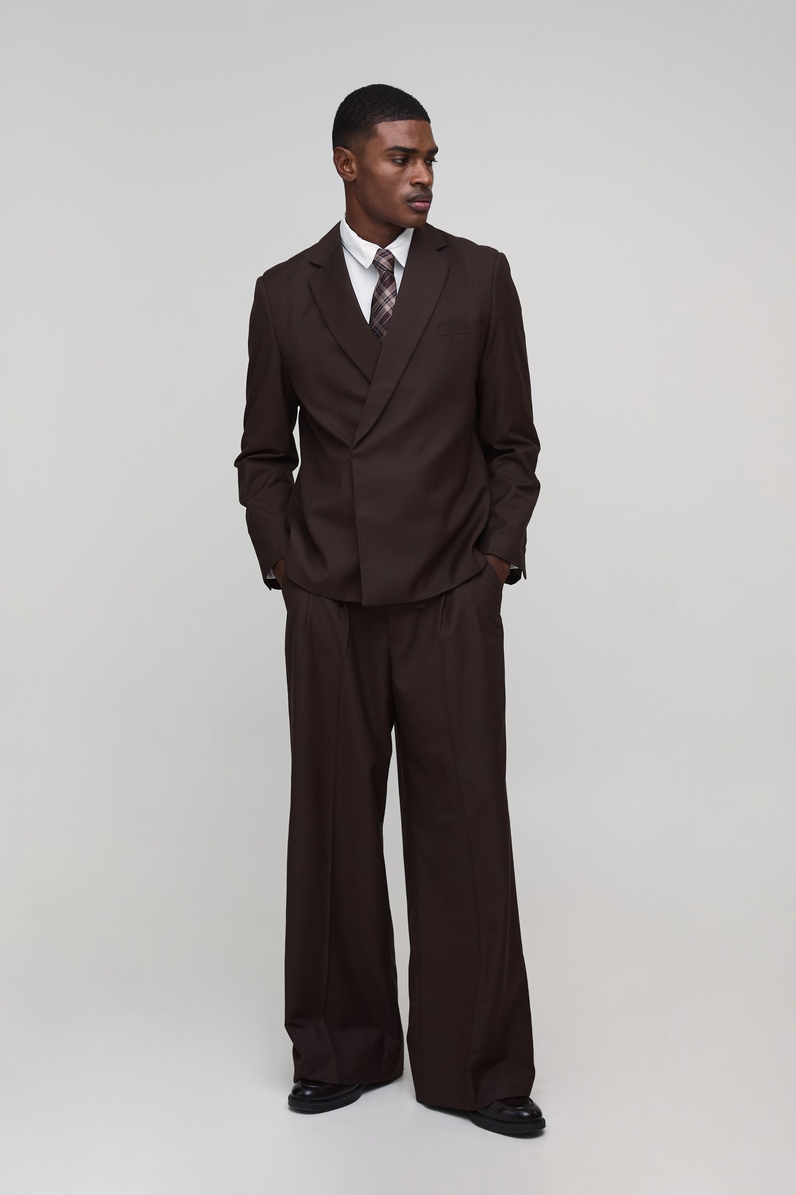 Oversized wrap suit jacket