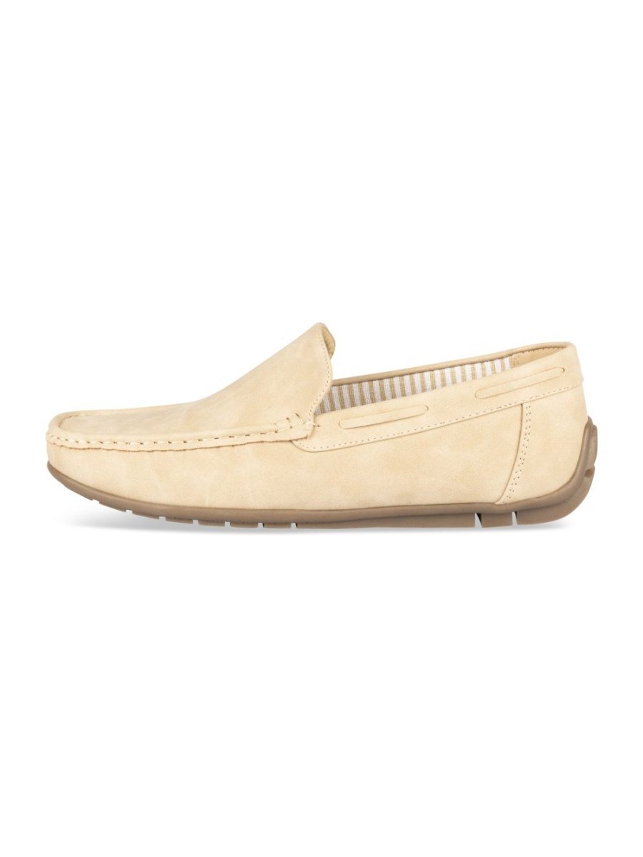 Mocassins de conduite doublure rayée beiges