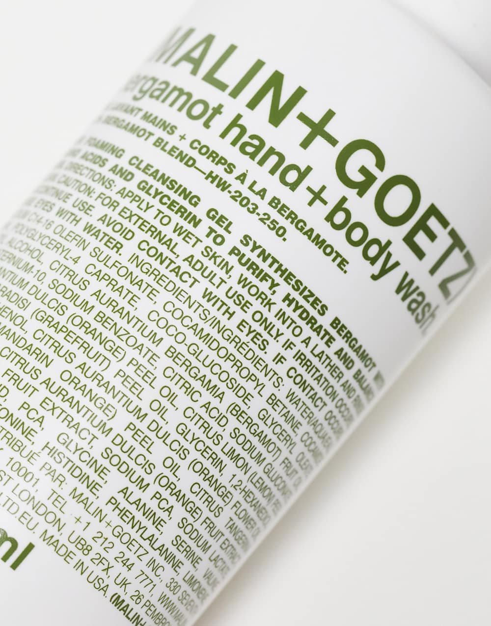Bergamot hand and body wash gel
