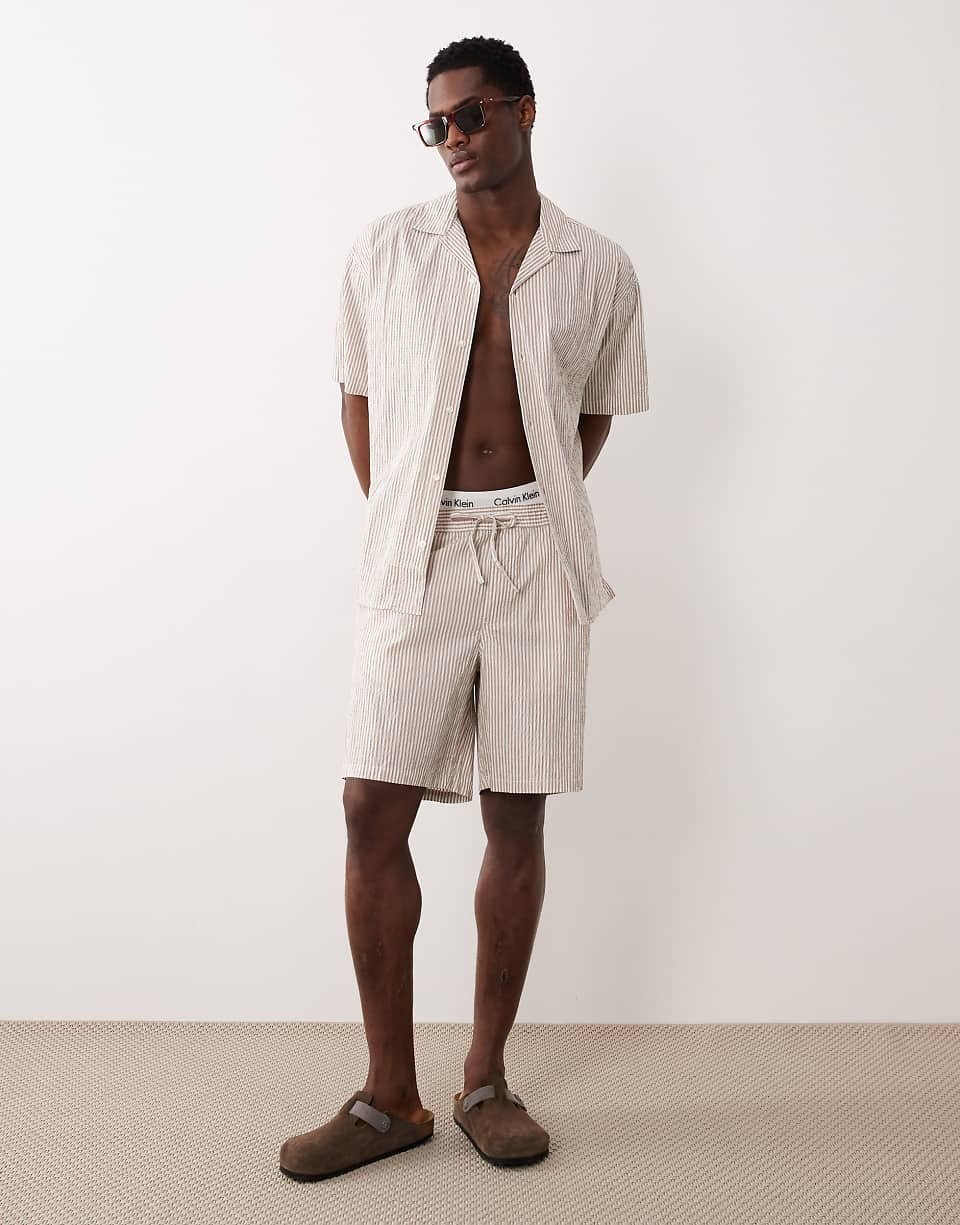 Short d'ensemble en crépon - Beige