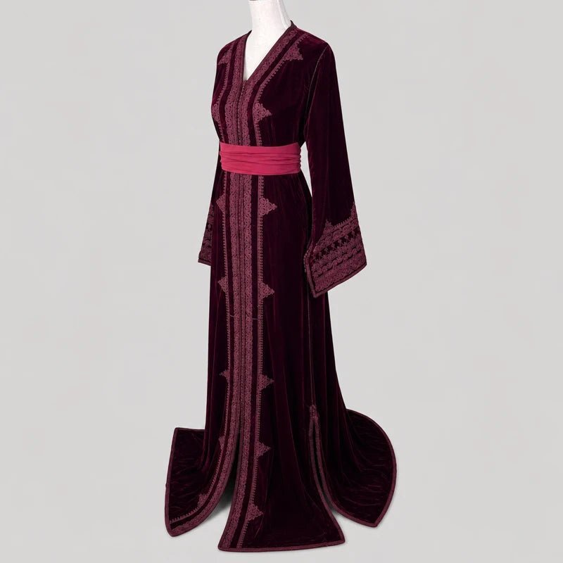 Caftan velours mtarz bordeaux