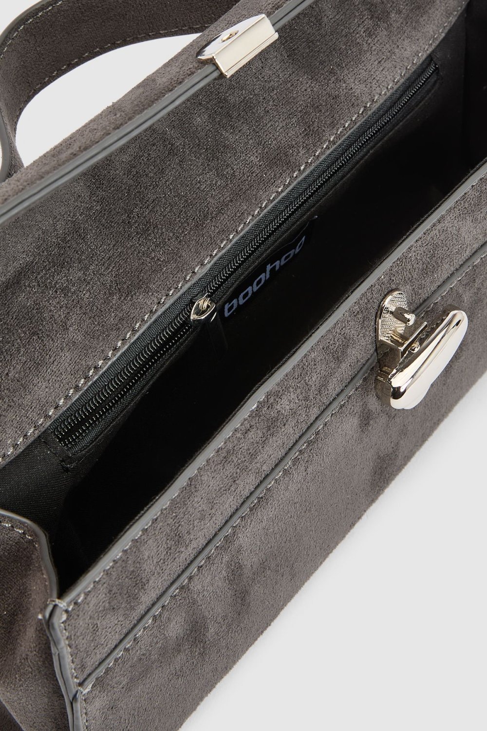 Rectangular grab bag with metal clasp