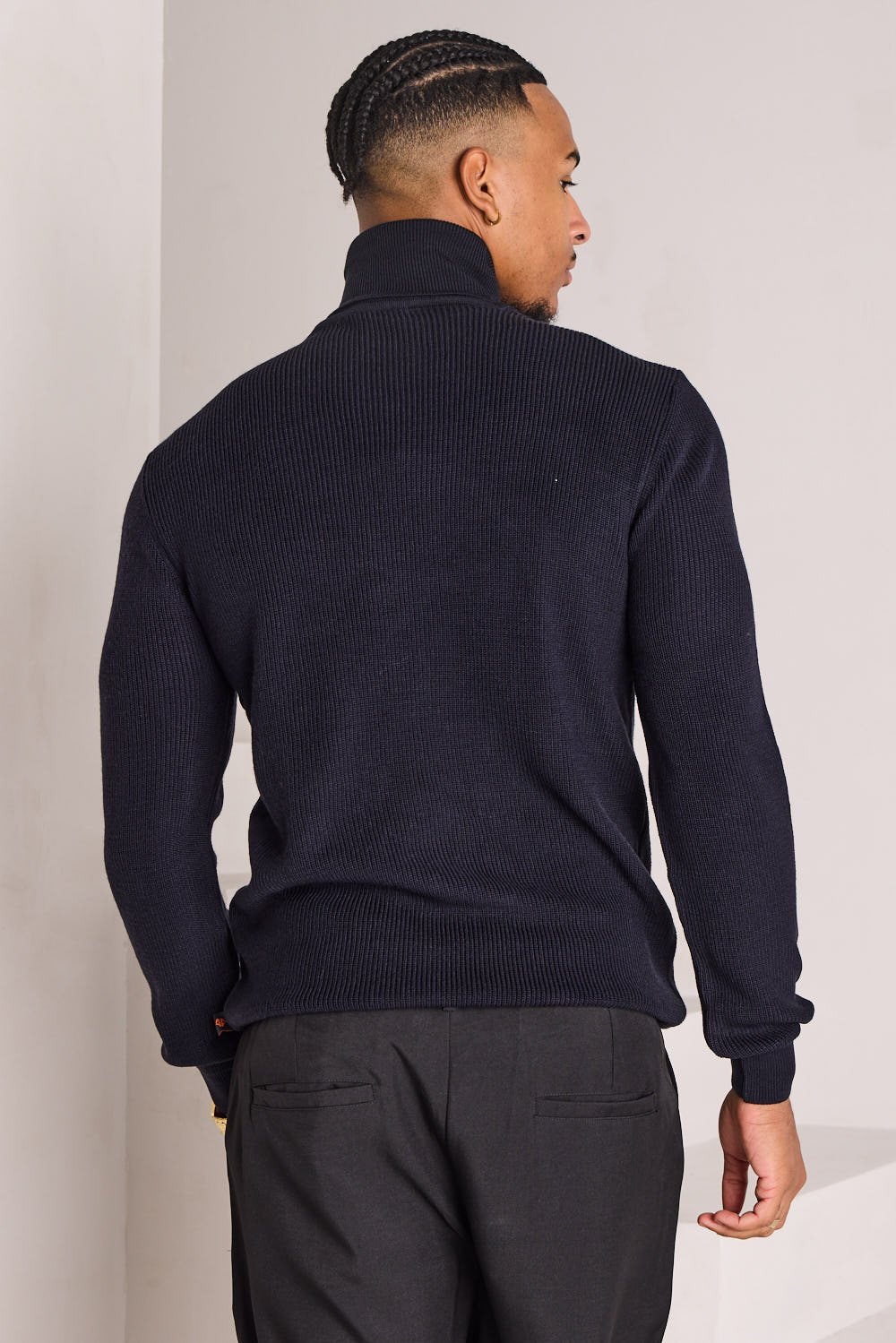 Pull côtelé b col roulé zre9 ghame9