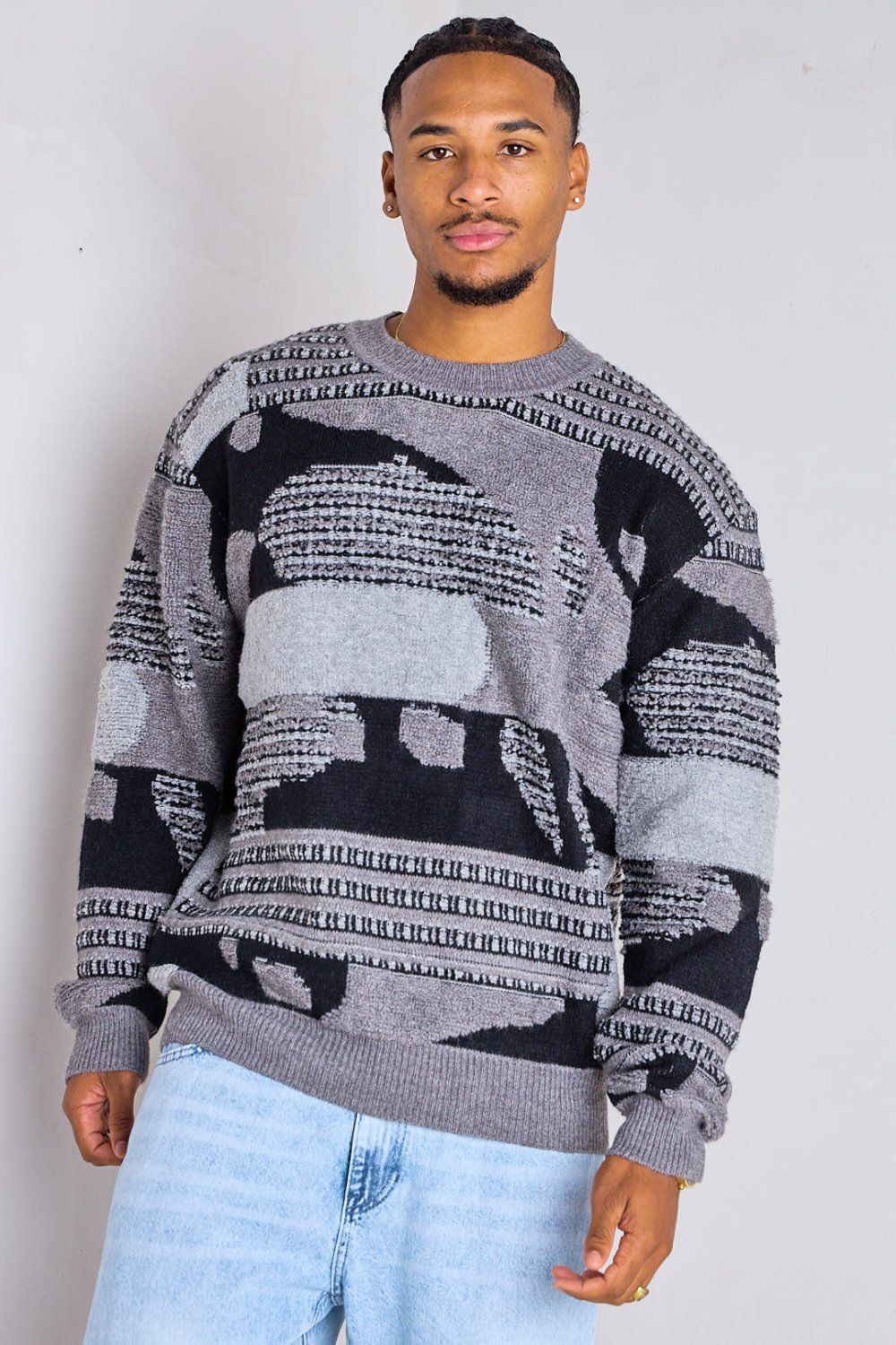 Pull b maille tqila w motifs k7el