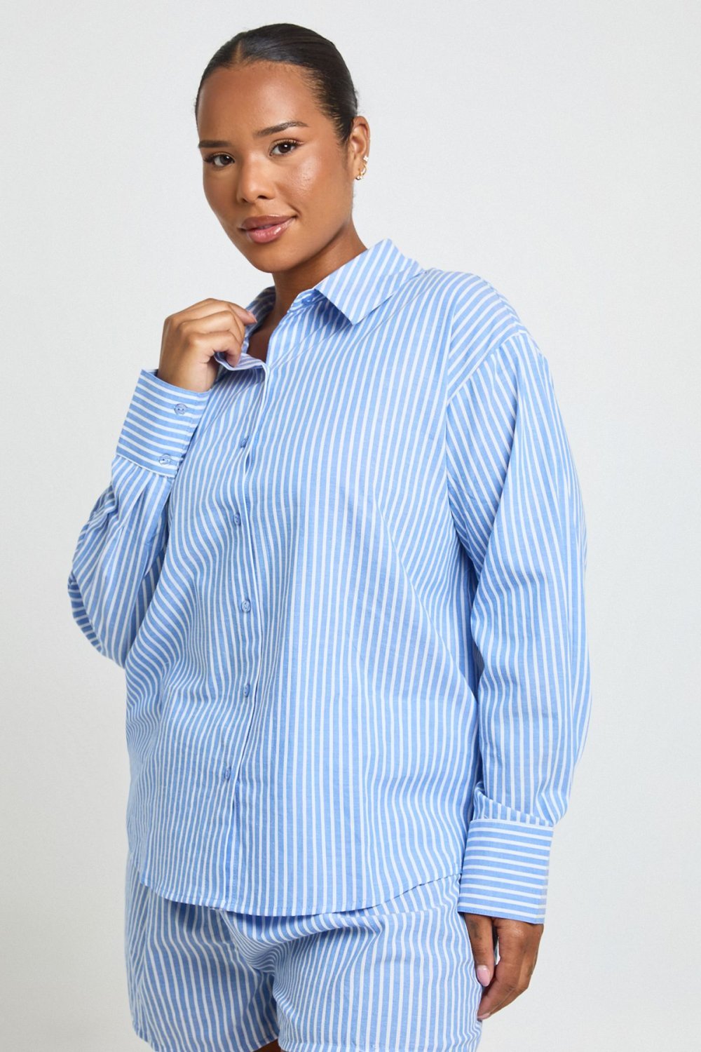 Chemise d pyjama oversize f coton - Grande taille