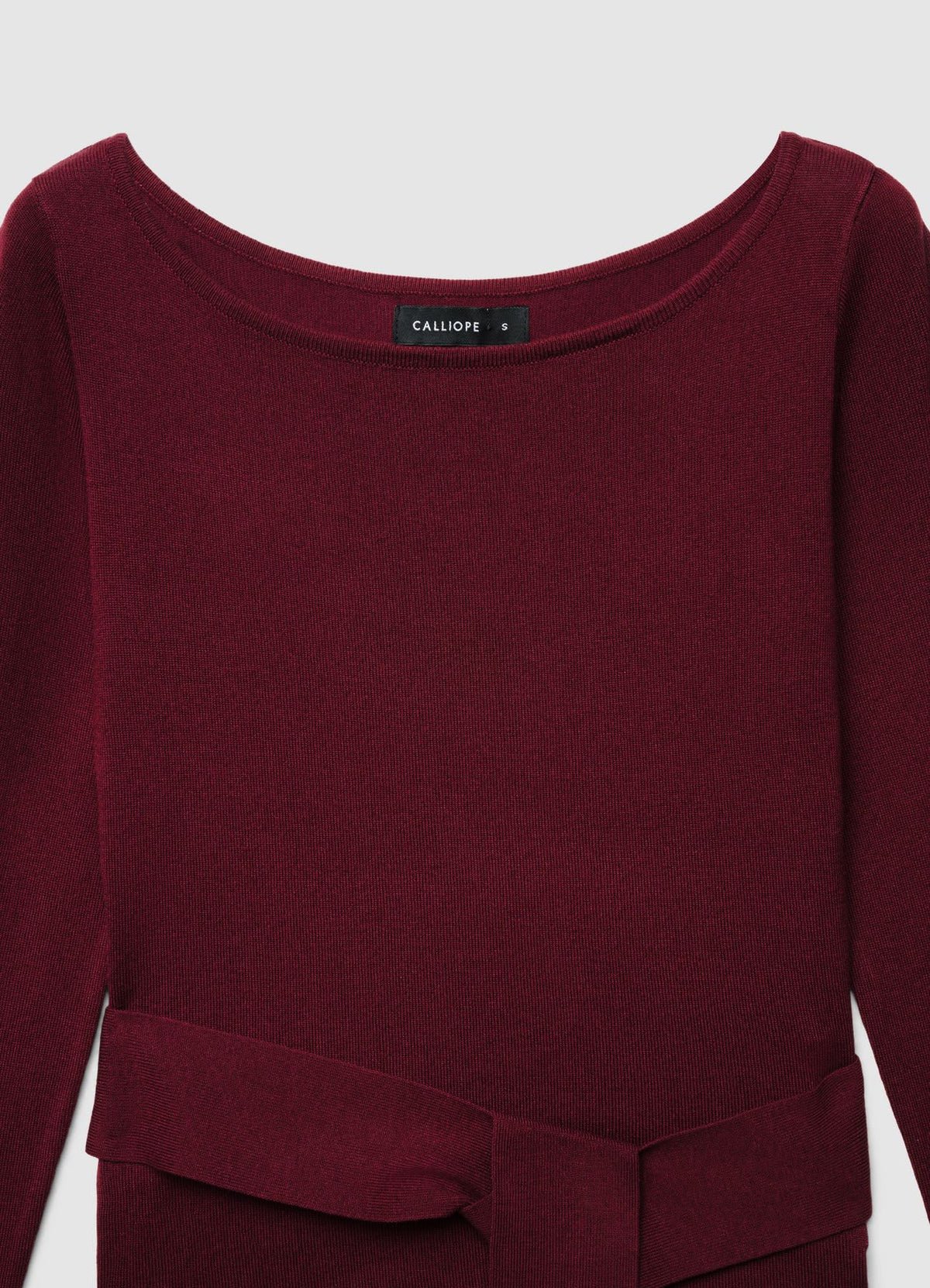 Pull ajusté col bateau à ceinture