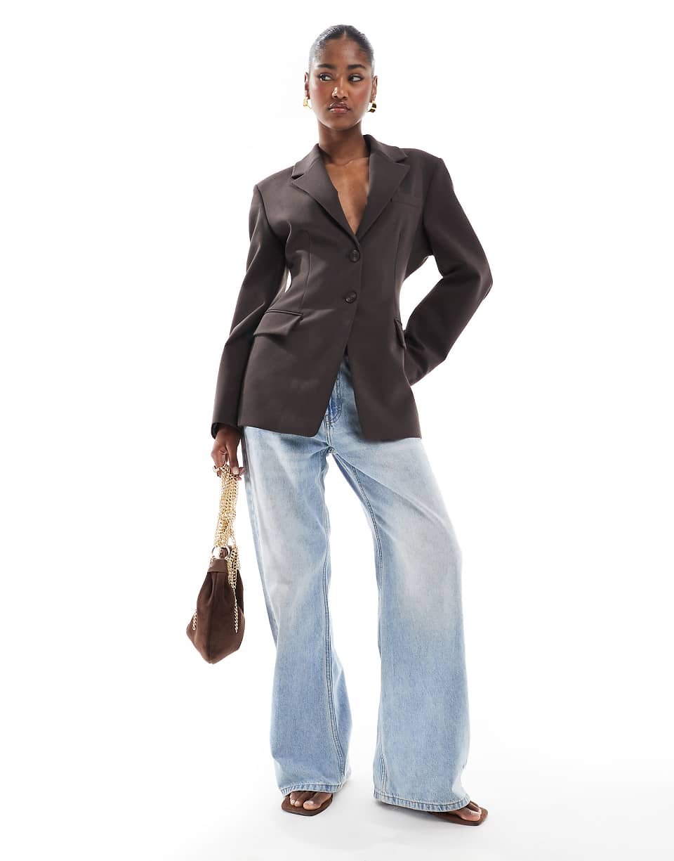 Blazer cintré à la taille - Chocolat