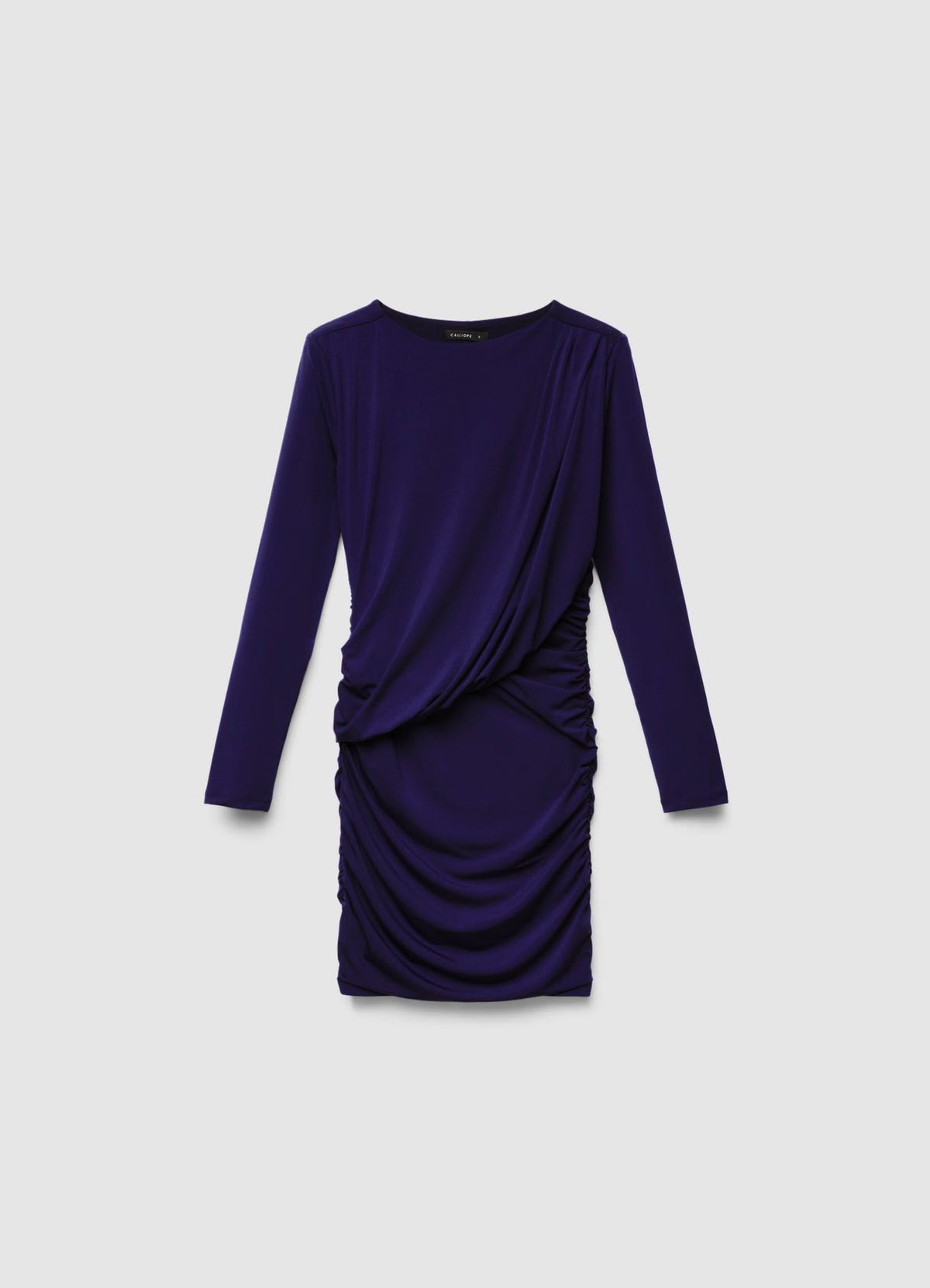 Robe courte drapée unie