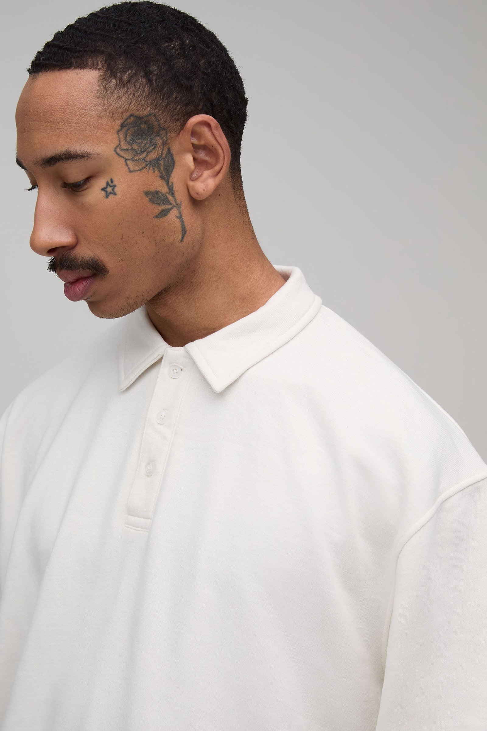 Polo rugby oversize avec détails de coutures