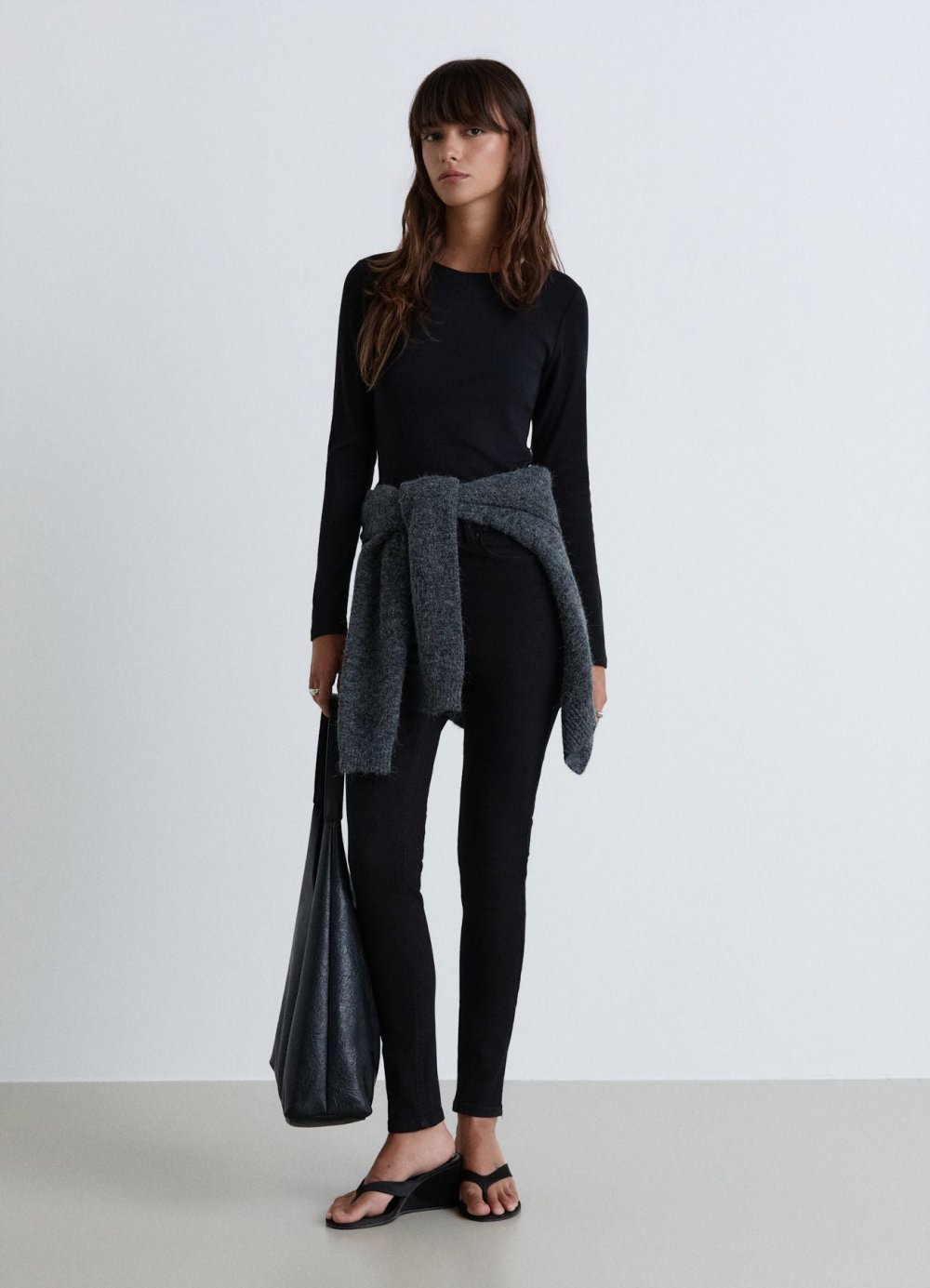 Jean skinny taille mi-haute noir