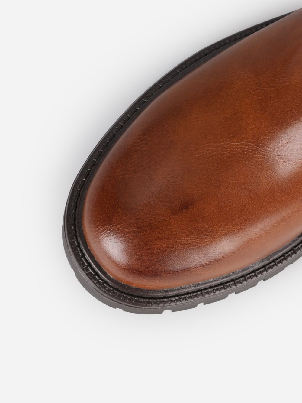 Bottines chelsea à semelle chunky camel