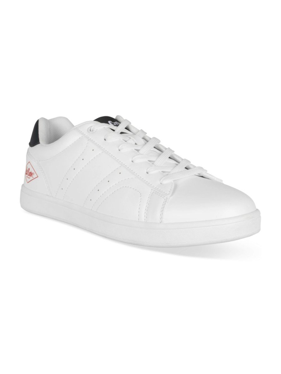 White trainers with side stitching
