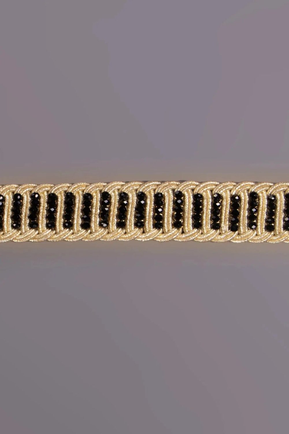 Hand-braided gold thread and bead belt