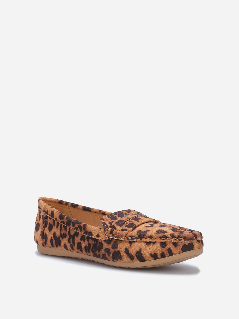 Mocassins plats suédine léopard