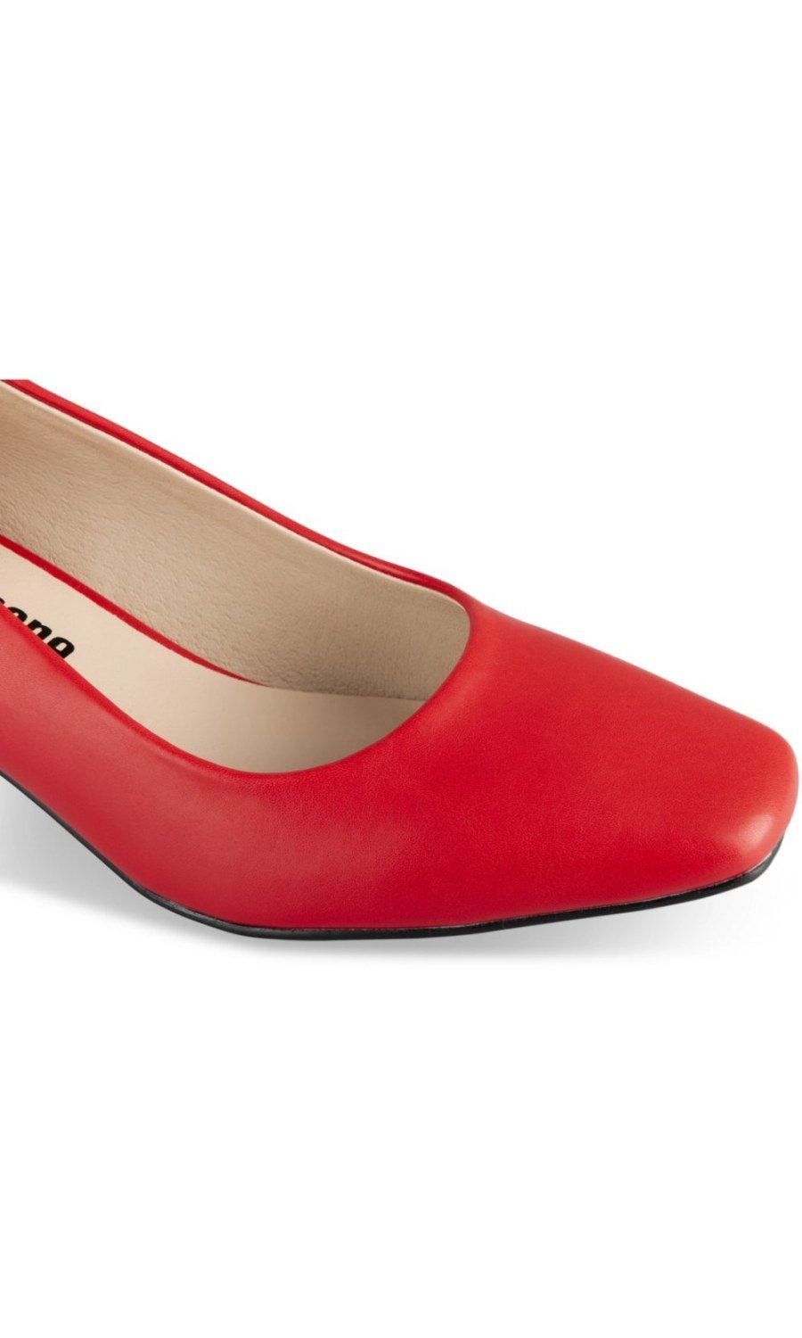 Escarpins talon carré bout carré rouges