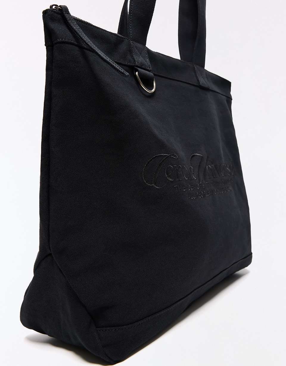 Sac cabas brodé noir