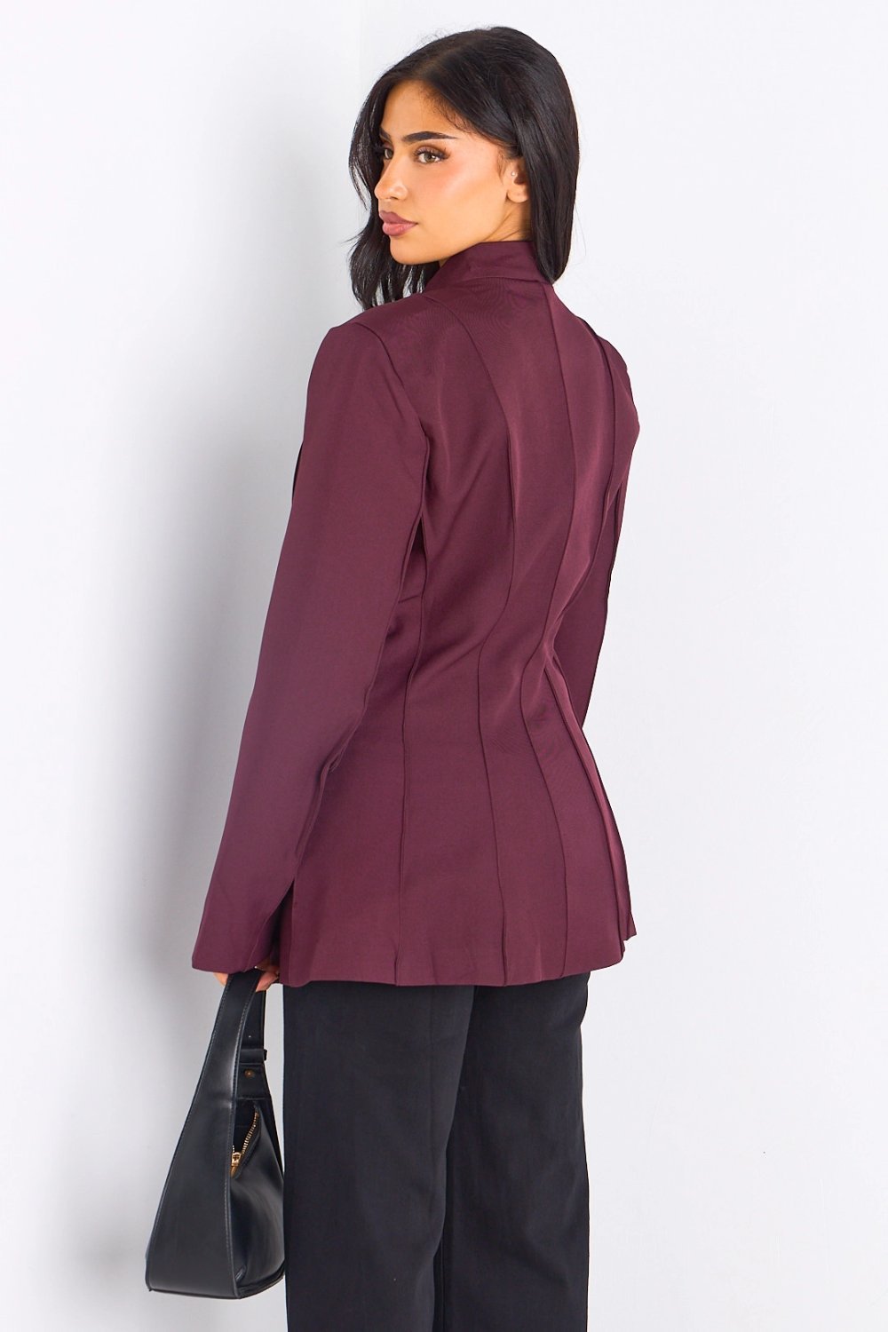 Veste blazer 9sira b épaulettes prune