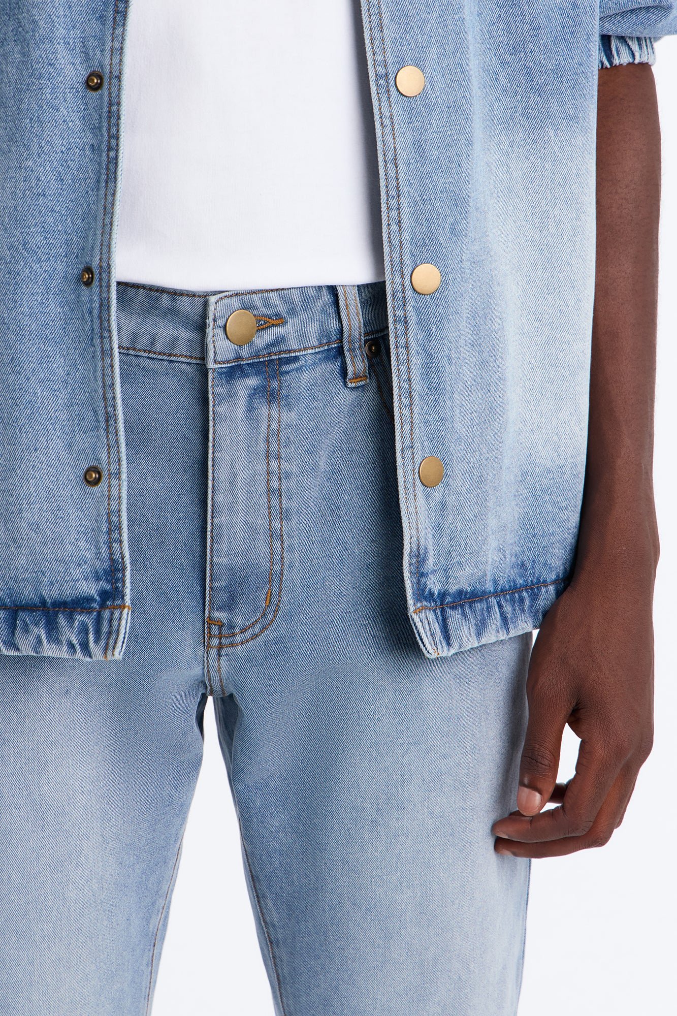 Jean skinny flare stacked