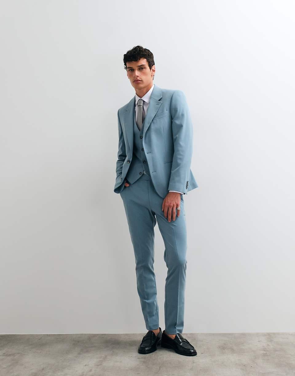 Veste de costume skinny bleu clair